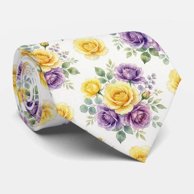 Moda de Primavera | Corbata Floral para Bodas y Ev (Enrollado)