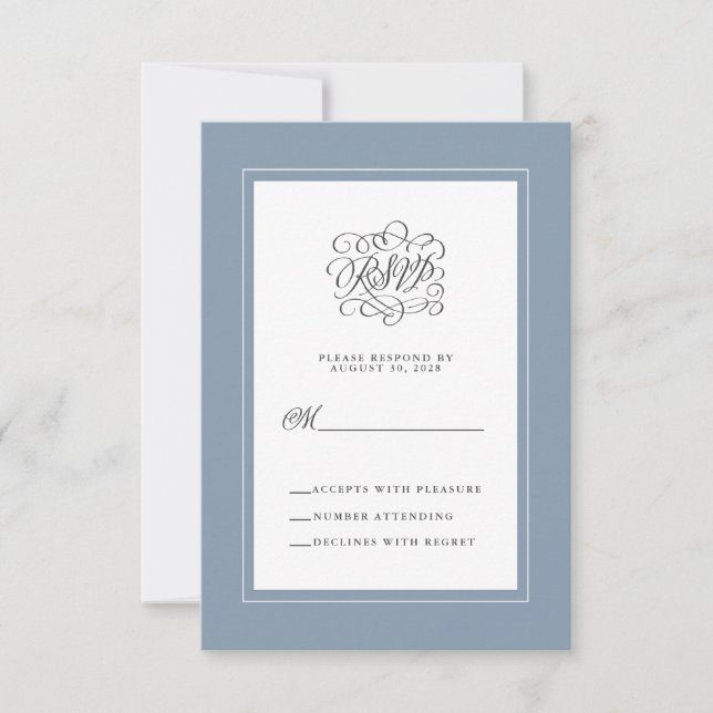 Moda de respuesta de matrimonio elegante azul turb (Anverso)