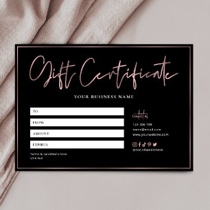 Moda de salón Rosa de oro negro certificado de reg