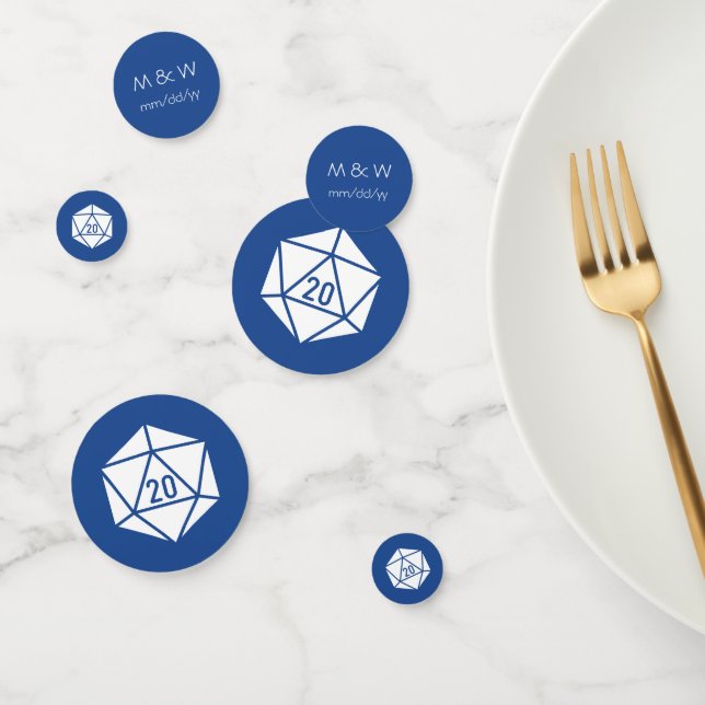 Moda de tabletop en confetti de mesa azul (Grupo)