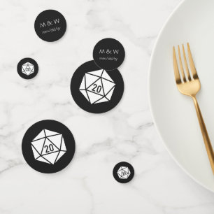 Moda de tabletop en confetti de mesa negra