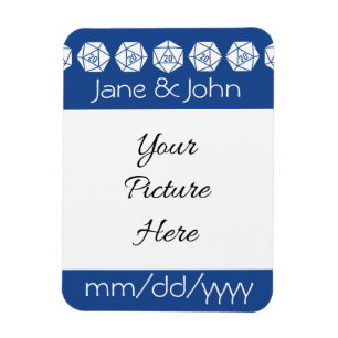 Moda de tabletop en el imán Blue Save-the Date