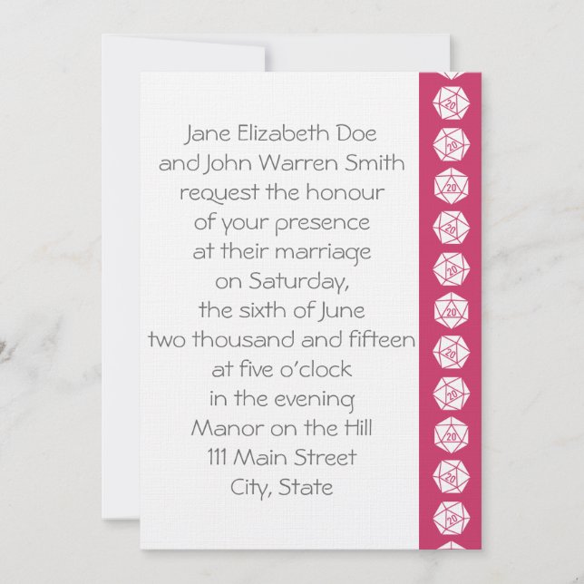 Moda de tabletop en la invitación a la boda de fra (Anverso)