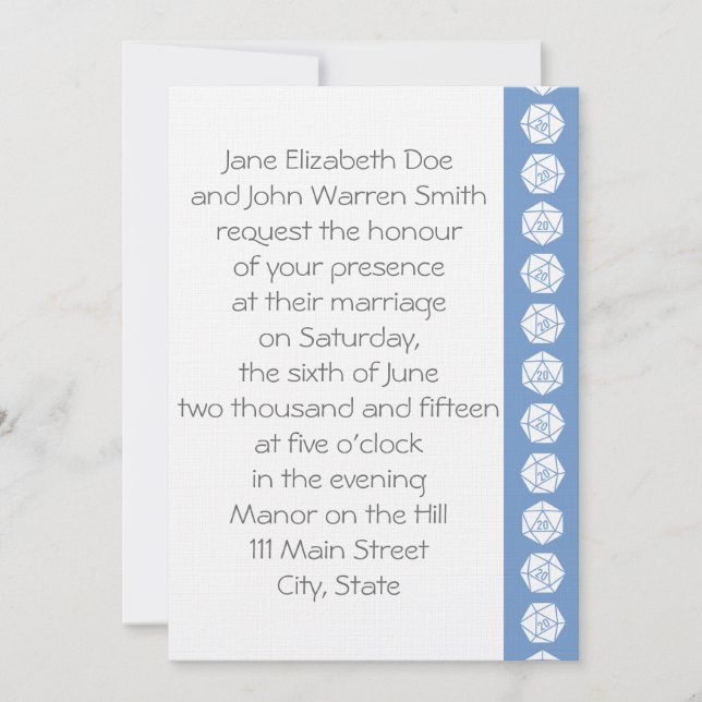 Moda de tabletop en la invitación a la boda de Per (Anverso)