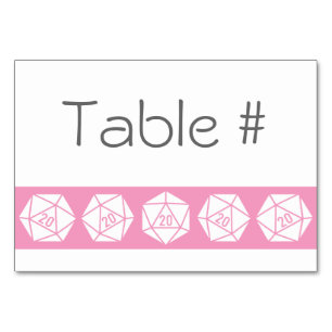 Moda de tabletop en la tarjeta de mesa petaca rosa