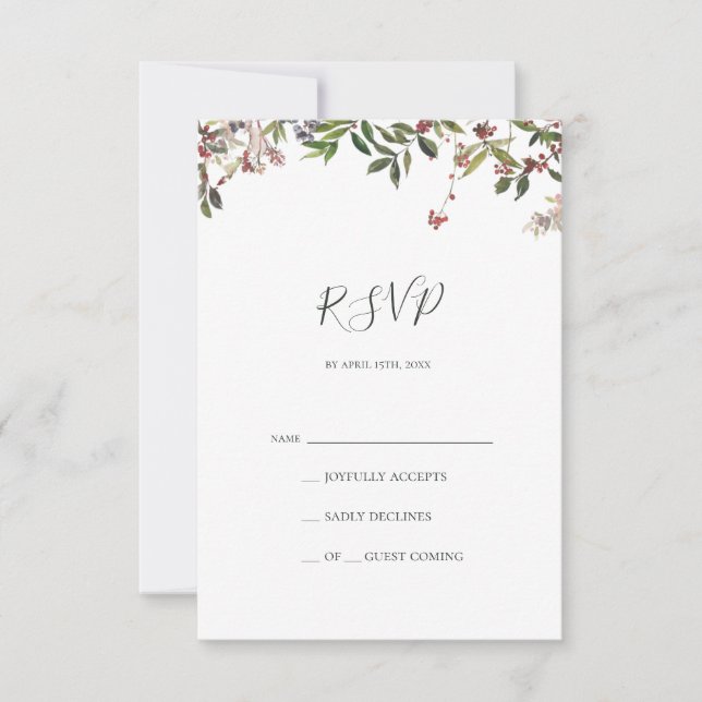 Moda de vacaciones Botánica | Tarjeta RSVP blanca (Anverso)