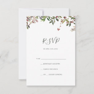 Moda de vacaciones Botánica   Tarjeta RSVP blanca