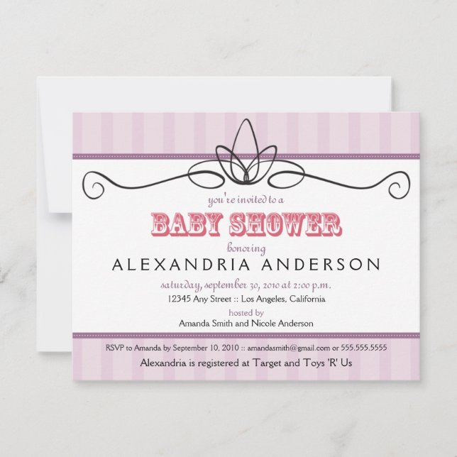 Moda Deco Personalizado Baby Shower Invitación (la (Anverso)
