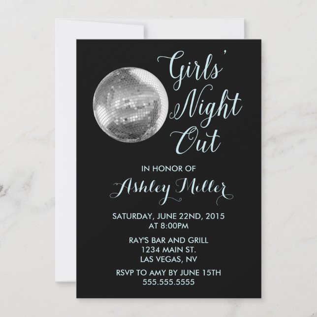 Moda Disco Ball Bachelorette Party Invitación (Anverso)