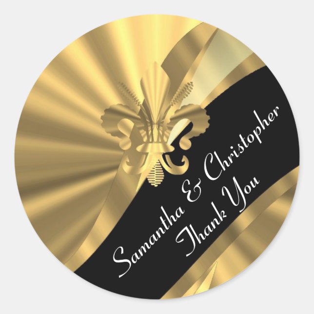 Moda dorada y sello boda negro (Anverso)