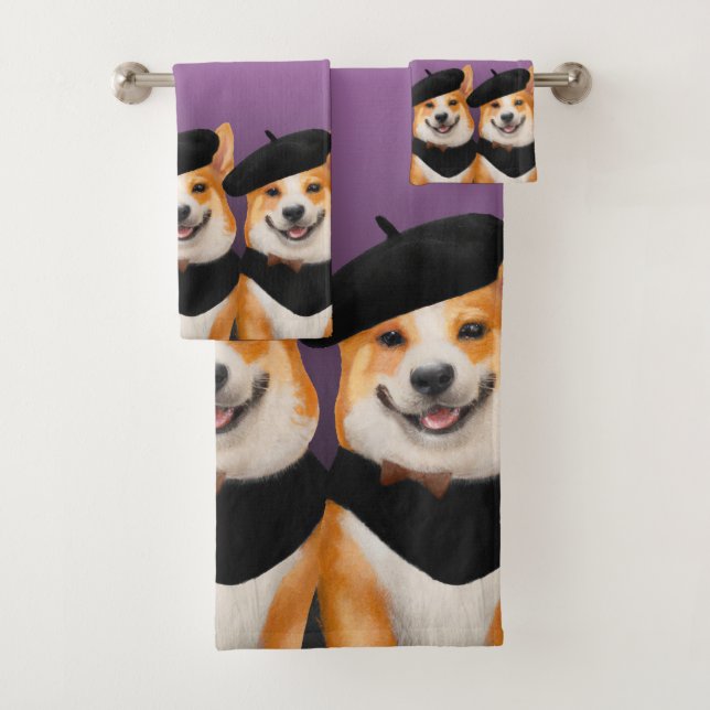 Moda dulce Corgi Perros con Beret & Bandanas (In situ)