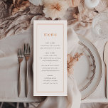 Moda Dusty Ditzy Boda Floral Menú<br><div class="desc">Un delicado esquema de color rosa polvoriento crea un ambiente romántico de moda a estos menús vintage y modernos de boda. El frente presenta una tipografía moderna con un diseño abigarrado, mientras que la parte posterior se muestra con flores de color marrón. Personalizar a su propio evento y emparejarse con...</div>