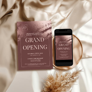 Moda elegante empresa de bronce gran invitación