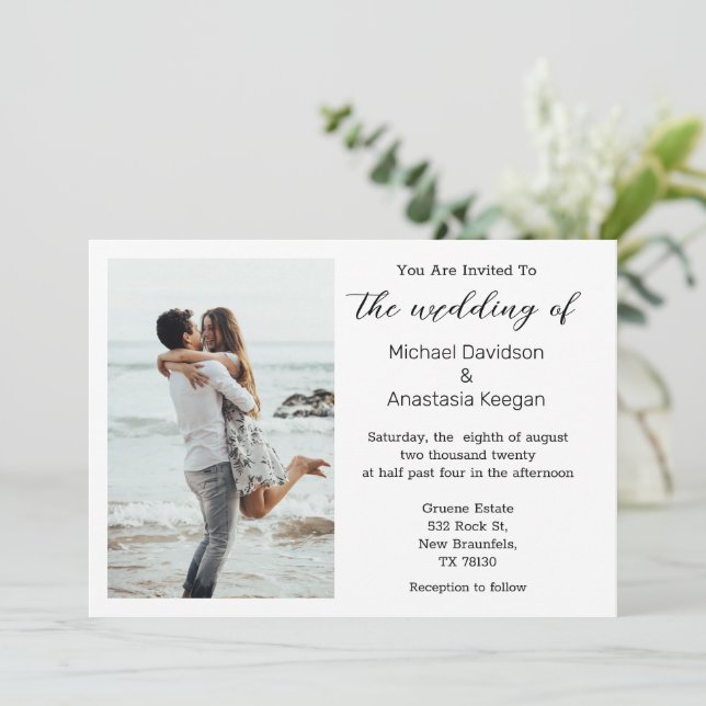 moda elegante guión de la playa invitación a la fo (Anverso de pie)