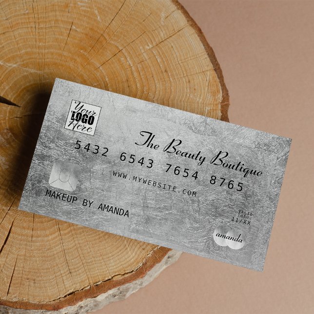 Moda Elegante Logotipo de tarjeta de crédito Black (Chic Elegant Black Silver Luxury Credit Card Logo)