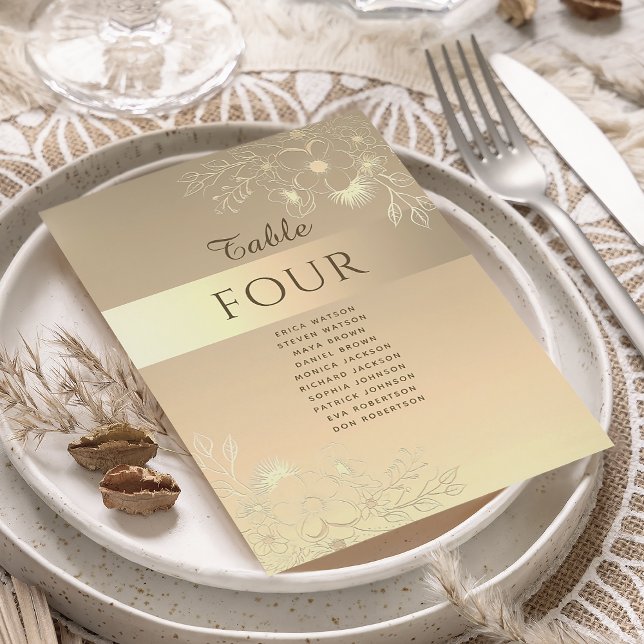 Moda Elegante Tarjeta de Asiento Boda Oro (Subido por el creador)
