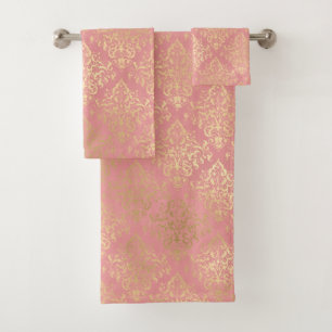 Moda en peligro del damasco de oro rosa de coral d