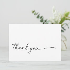 Moda + escritura moderna Gracias tarjeta plana