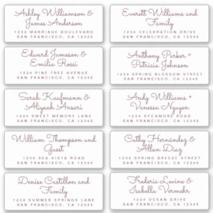 Moda Etiquetas de dirección de invitado de caligra