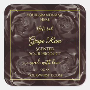 Moda Etiquetas de producto de Rosas marrones oscur