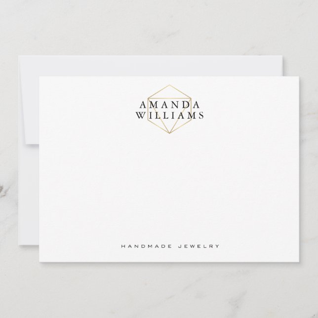 Moda Faux Gold Gemstone Jewelry Tarjeta de nota pl (Anverso)