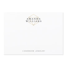 Moda Faux Gold Gemstone Jewelry Tarjeta de nota pl