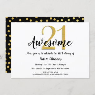 Moda Faux Gold Invitación a la fiesta de cumpleaño