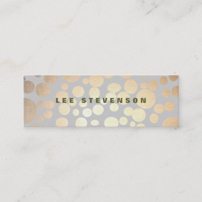 Moda Faux Gold Leaf Circle Pattern Tarjeta de nego (Anverso)