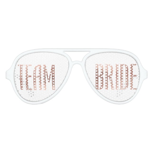 Moda Faux Rosa Gold Team Bride Gafas de sol (Anverso)