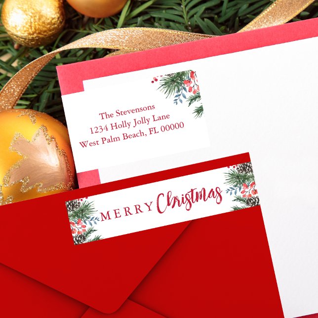 Moda Festividad Holly Berries Feliz Navidad (Subido por el creador)