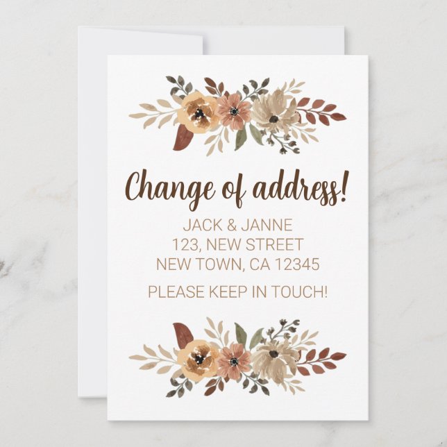 Moda Flora Cambio De Tarjeta De Invitación De Dire (Anverso)