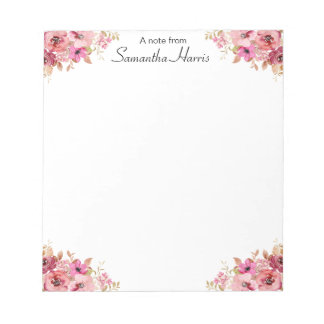 Moda Floral acuarela Flores silvestres Bloc de not