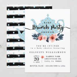 Moda Floral Bunch Fiesta Boy Invitación Baby Showe