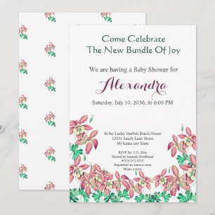 Moda Floral Columbina Chica rosa rosa Baby Shower