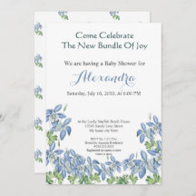 Moda Floral Columbine Blue Boy Baby Shower
