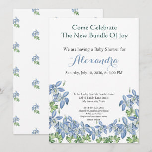 Moda Floral Columbine Blue Boy Baby Shower