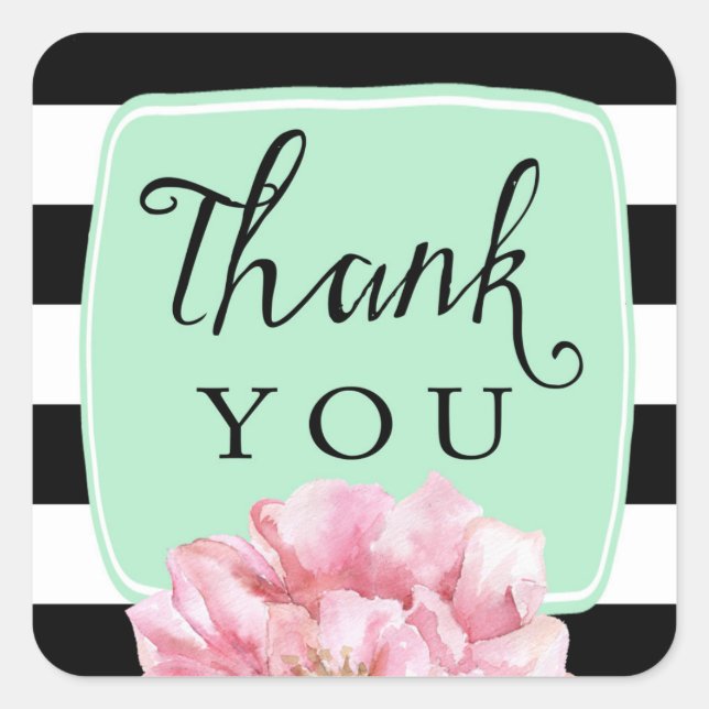 Moda Floral Gracias Pegatinas / Moneda (Anverso)