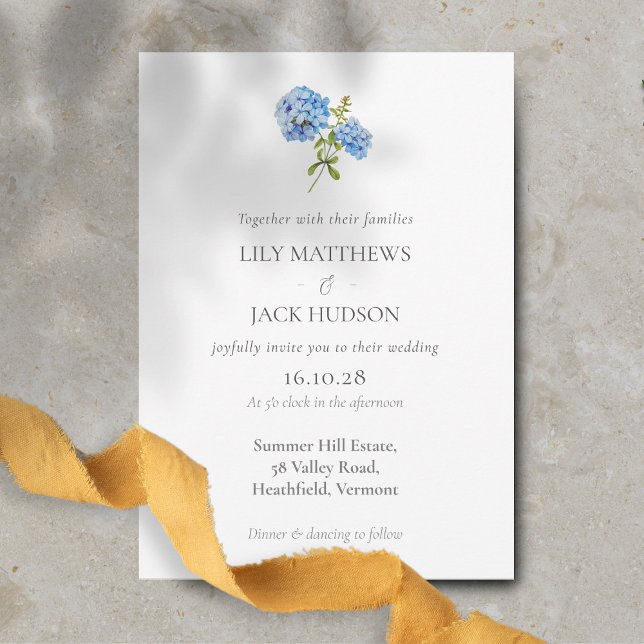 Moda Floral Hydrangea Invitación a matrimonio no f (Subido por el creador)