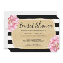 Moda floral Invitación a ducha de novia / Champagn