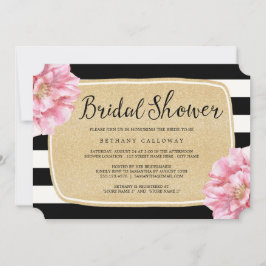 Moda floral Invitación a ducha de novia / Champagn