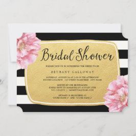 Moda floral Invitación a ducha de novia / Oro