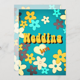 Moda Floral Retro Invitación a la boda de 1970