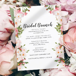 Moda Floral Rosy Menú Brunch Bridal