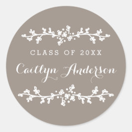 Moda floral Sello para sobres de posgrado personal