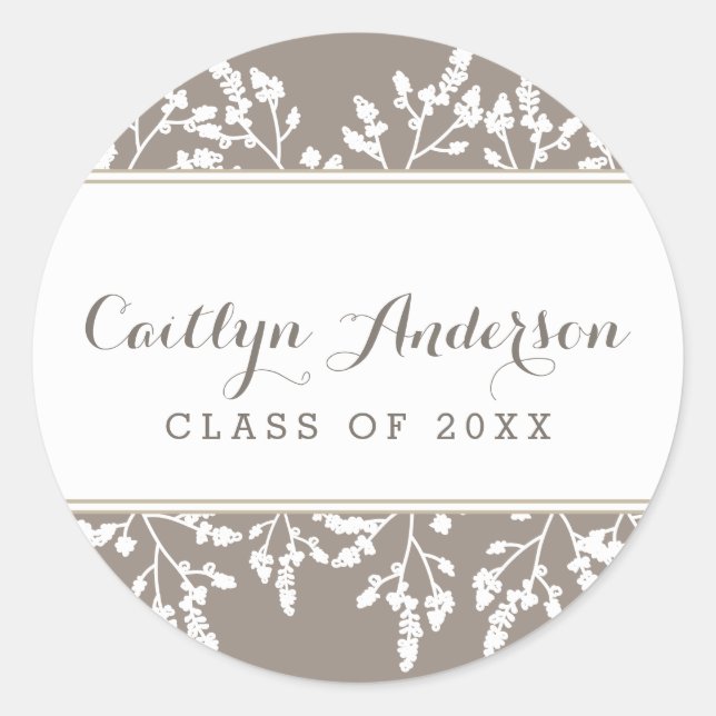 Moda floral Sello para sobres de posgrado personal (Anverso)