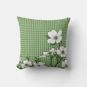 Moda Flores de dogwood y Cojín decorativo de punto