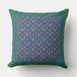 Moda Flores de rangoli, puntos de polka almohada o