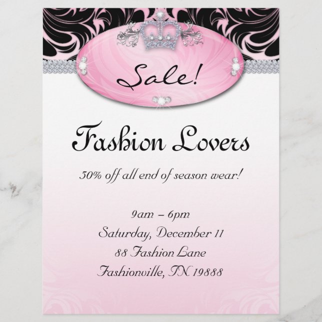 Moda Flyer Hair Salon Joyería Crown Pink (Frente)