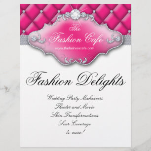 Moda Flyer Hair Salon Satin Diamonds Rosa
