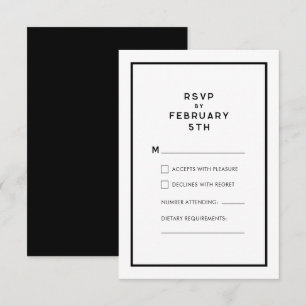 Moda francesa Mínima Boda Monocromática RSVP